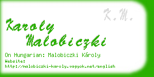 karoly malobiczki business card